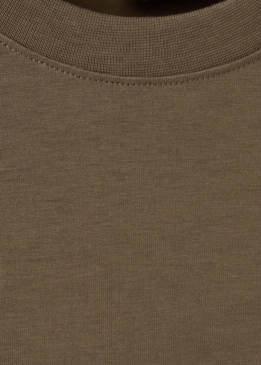 Brown Cotton Slim-Fit T-Shirt, Medium Brown, large image number 1