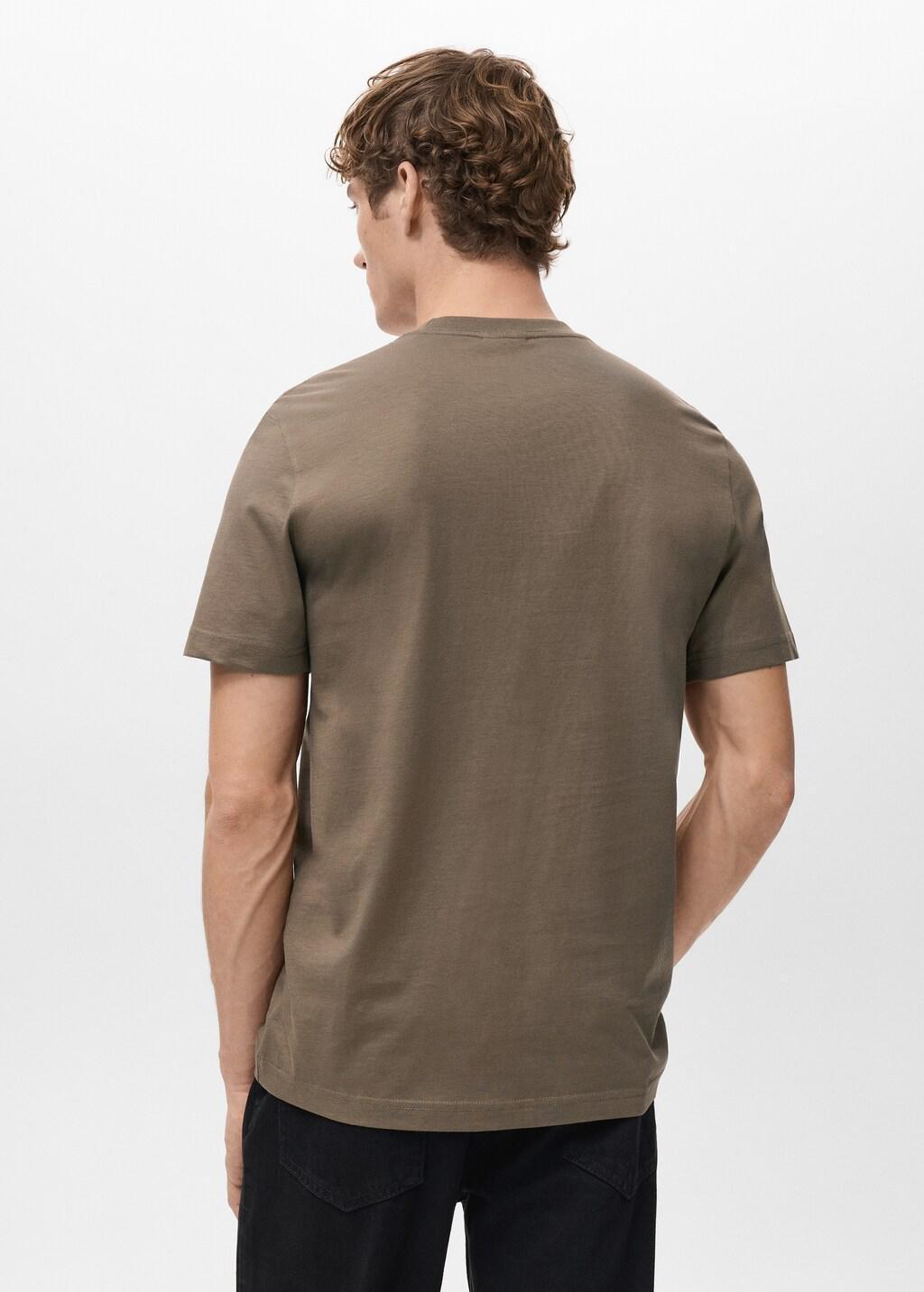 Brown Cotton Slim-Fit T-Shirt, Medium Brown, large image number 2