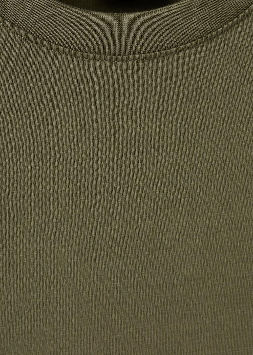 Green Cotton Slim-Fit T-Shirt, Dark Green, large image number 1