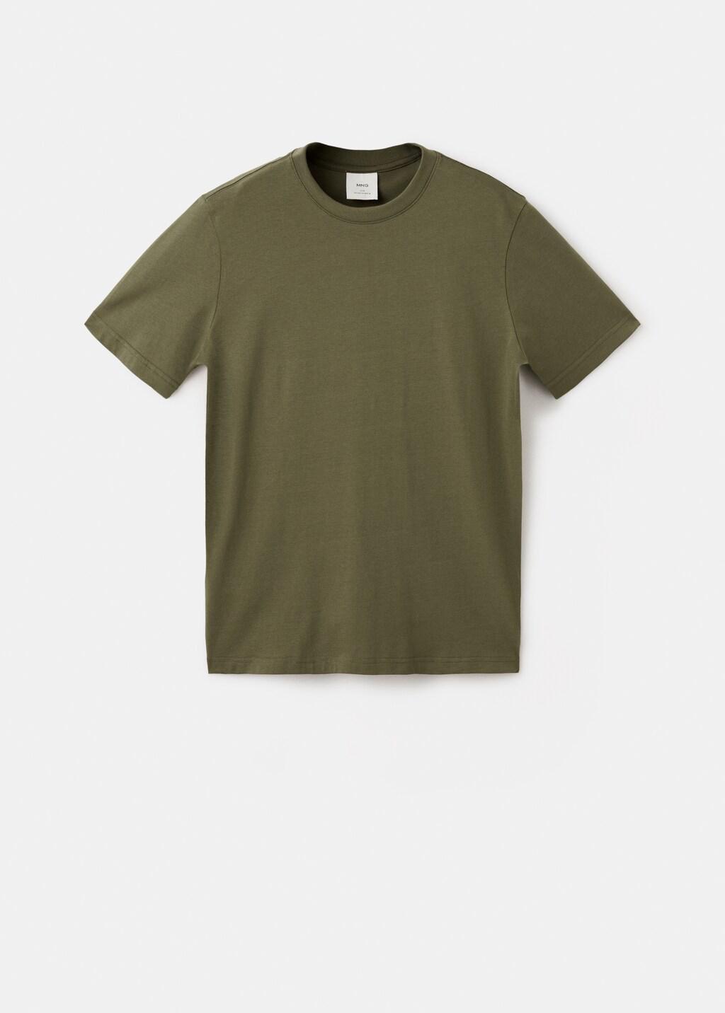 Green Cotton Slim-Fit T-Shirt, Dark Green, large image number 6
