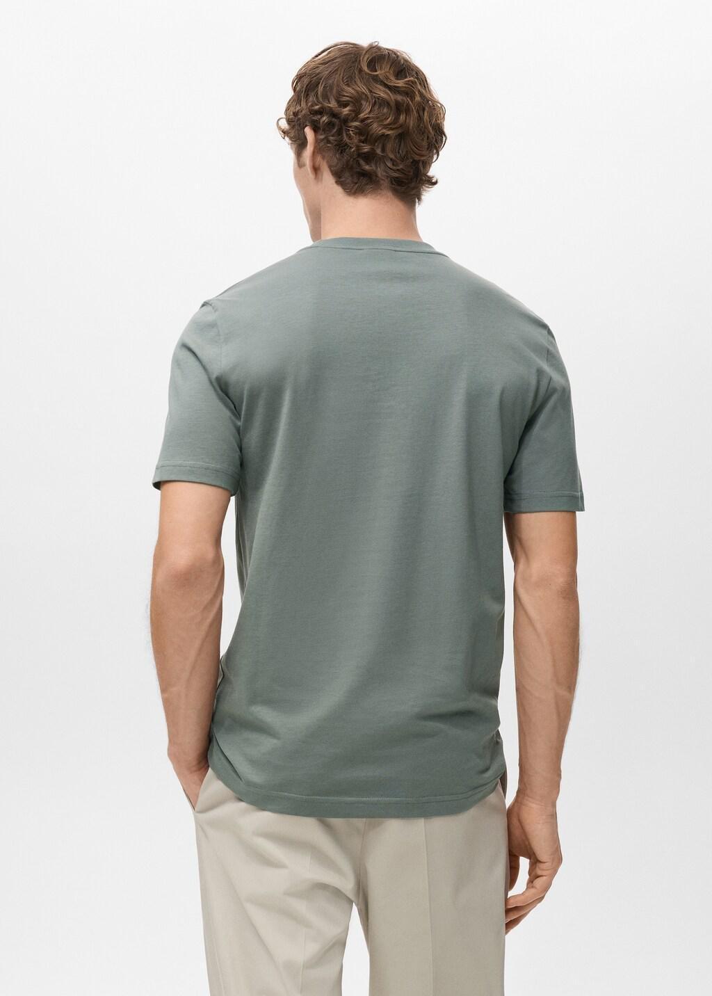 Green Cotton Slim-Fit T-Shirt, Medium Green, large image number 2