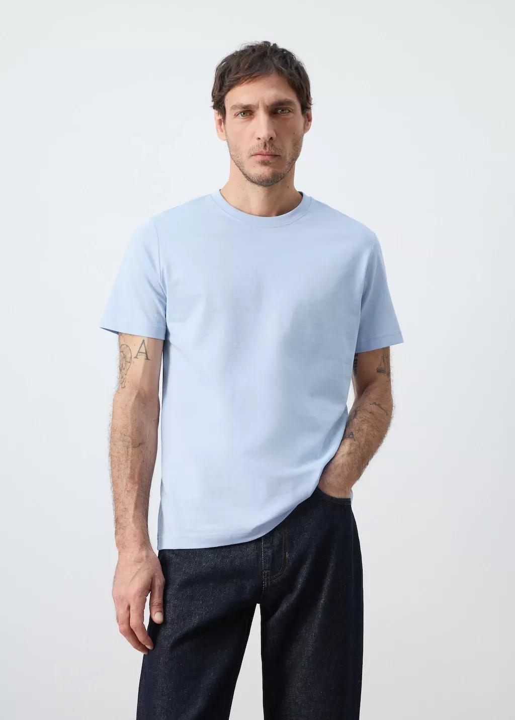 LT-PASTEL BLUE 100% cotton slim-fit t-shirt, Women, Light-Pastel Blue, large image number 3