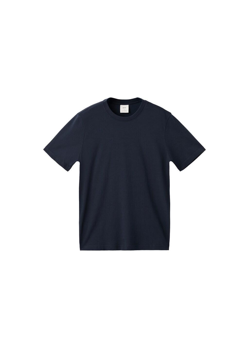 Navy Cotton Slim-Fit T-Shirt, Navy, large image number 5