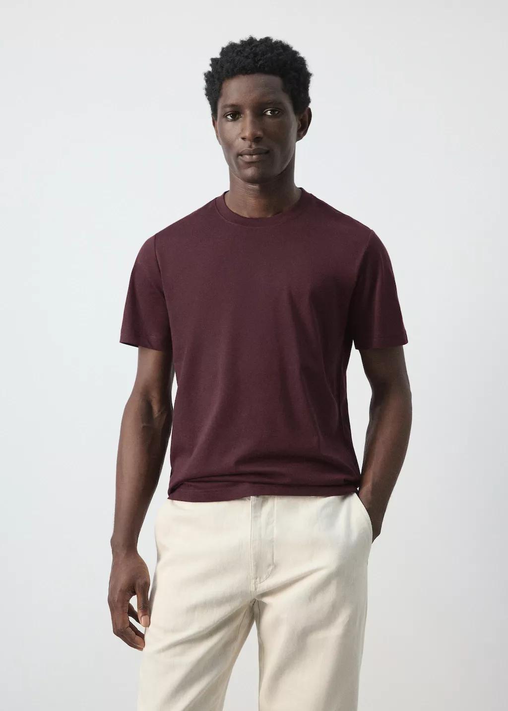 Purple 100% Cotton Slim-Fit T-Shirt, Dark Purple, large image number 3