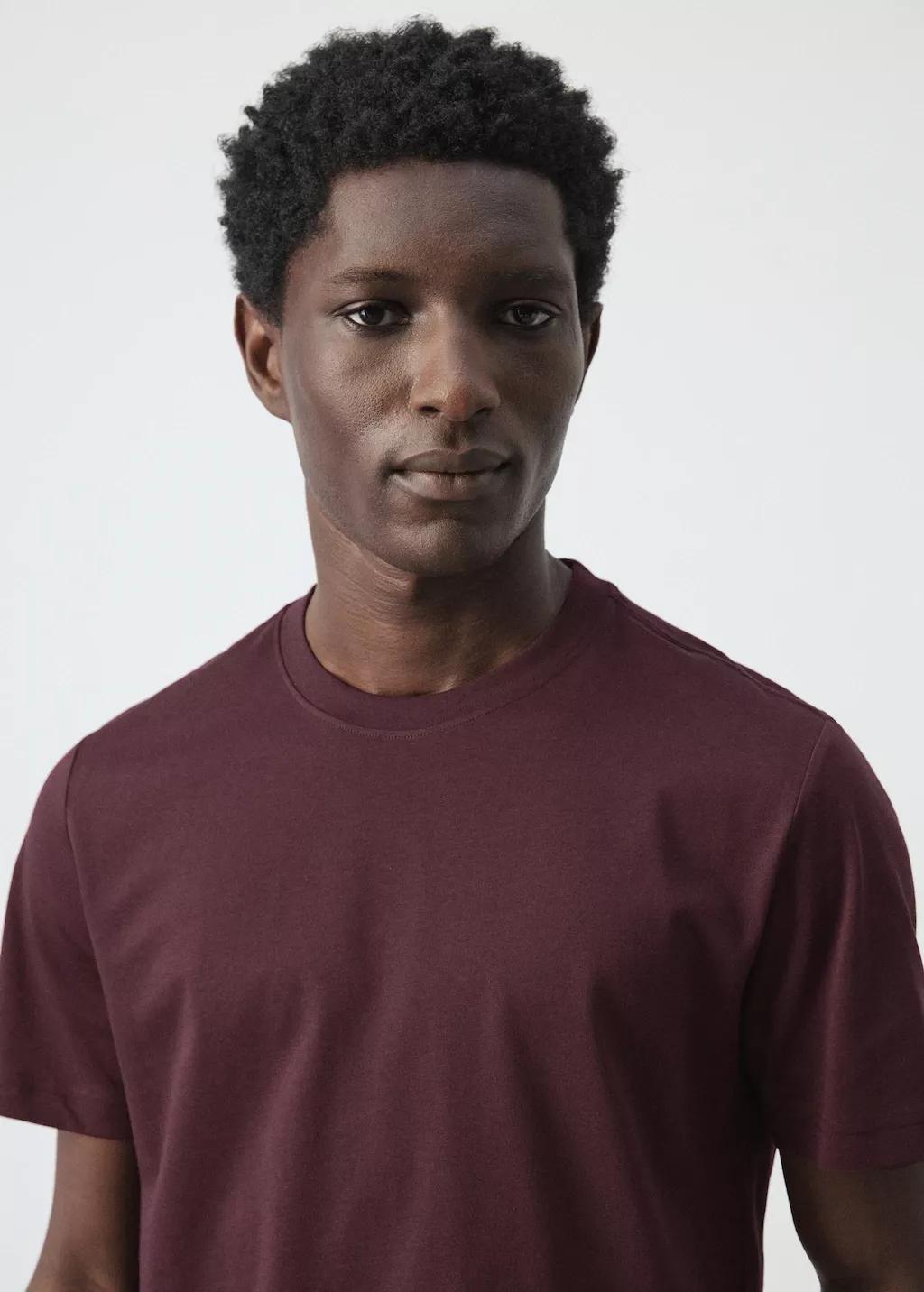 Purple 100% Cotton Slim-Fit T-Shirt, Dark Purple, large image number 4