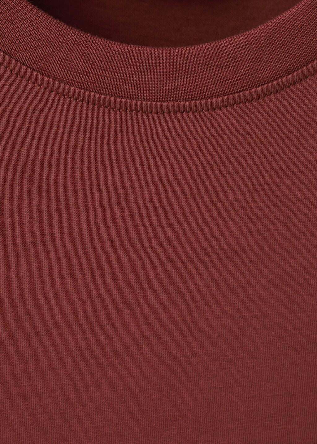 Red Cotton Slim-Fit T-Shirt, Dark Red, medium