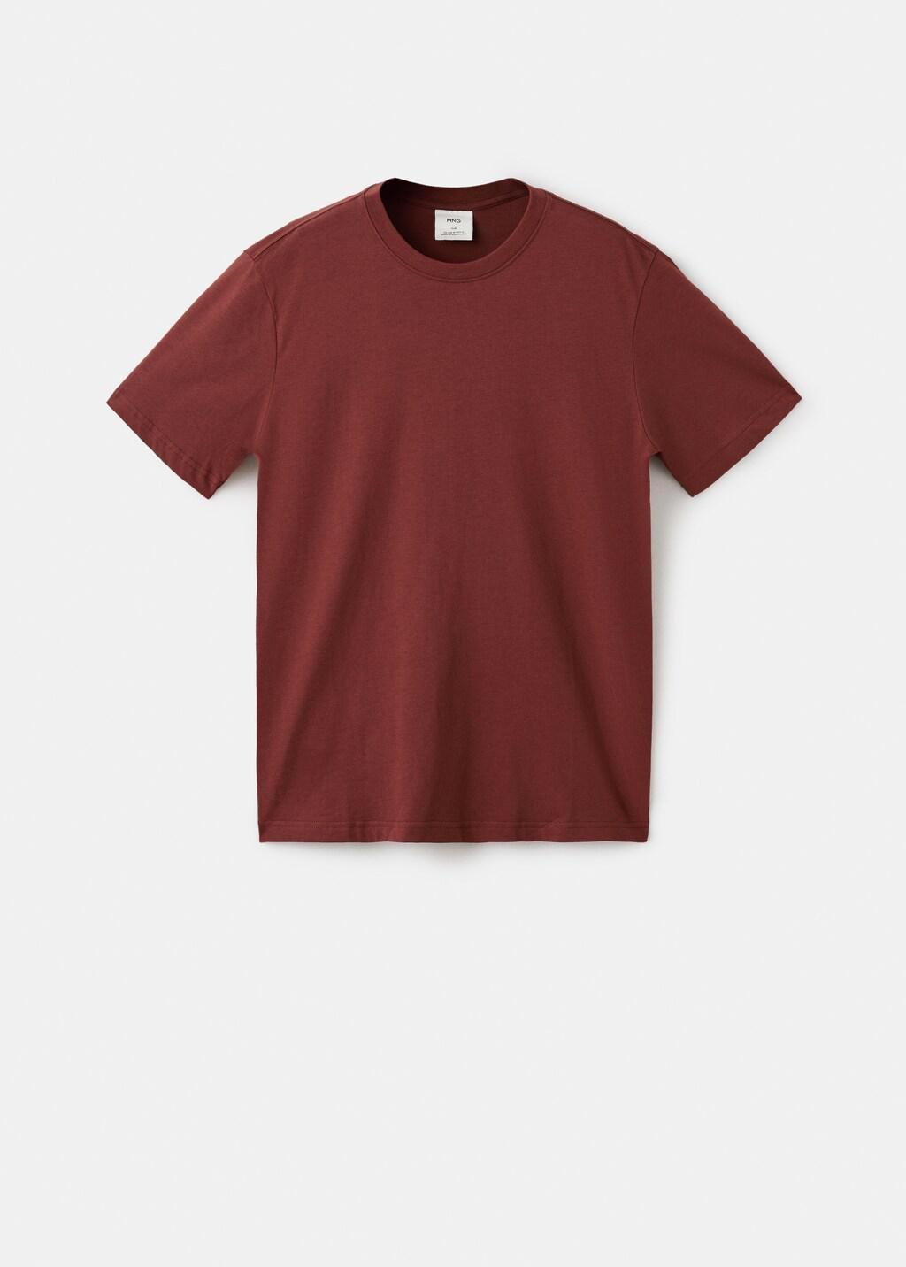 Red Cotton Slim-Fit T-Shirt, Dark Red, large image number 6