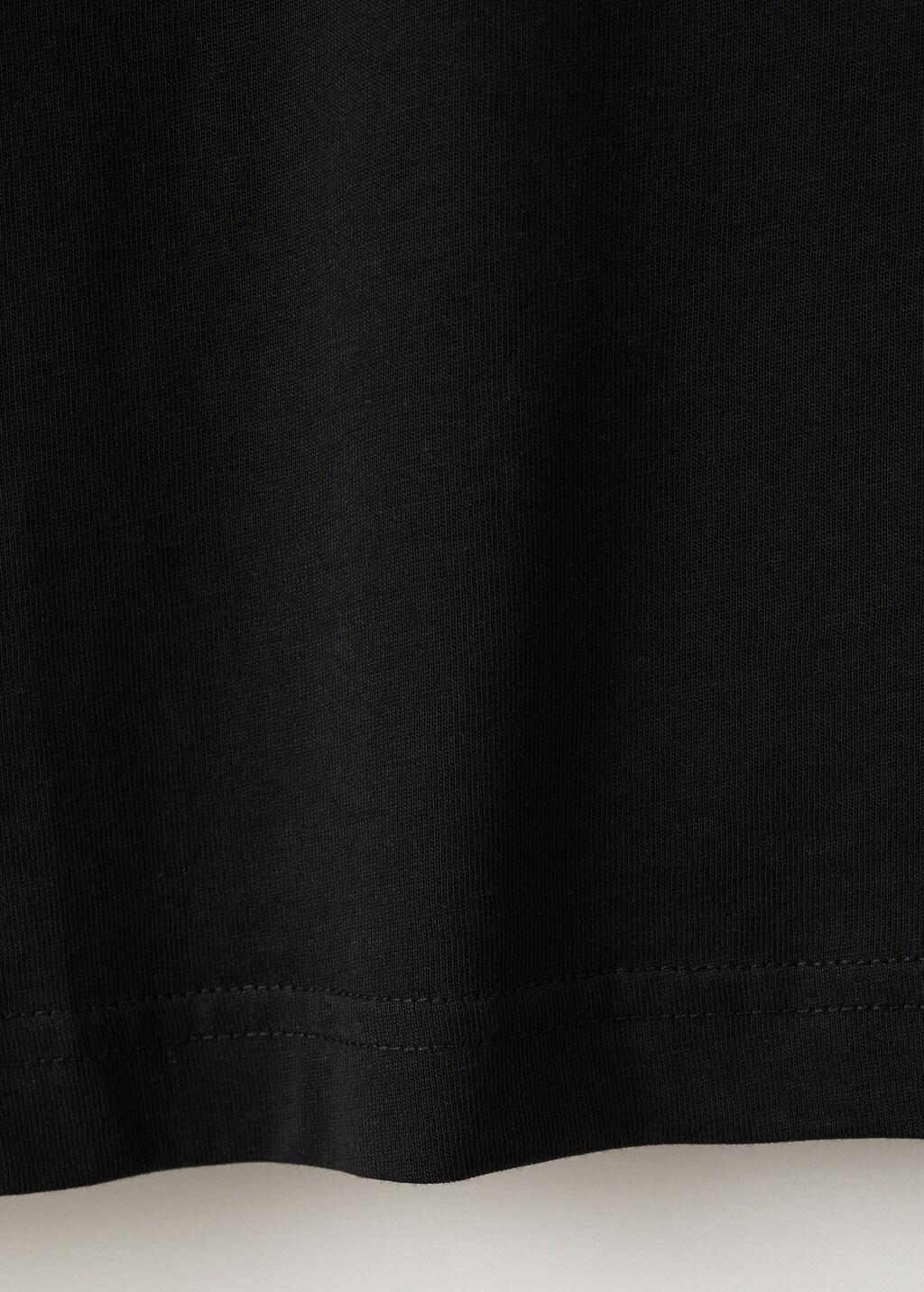 Black Cotton Slim-Fit T-Shirt, Black, large image number 5