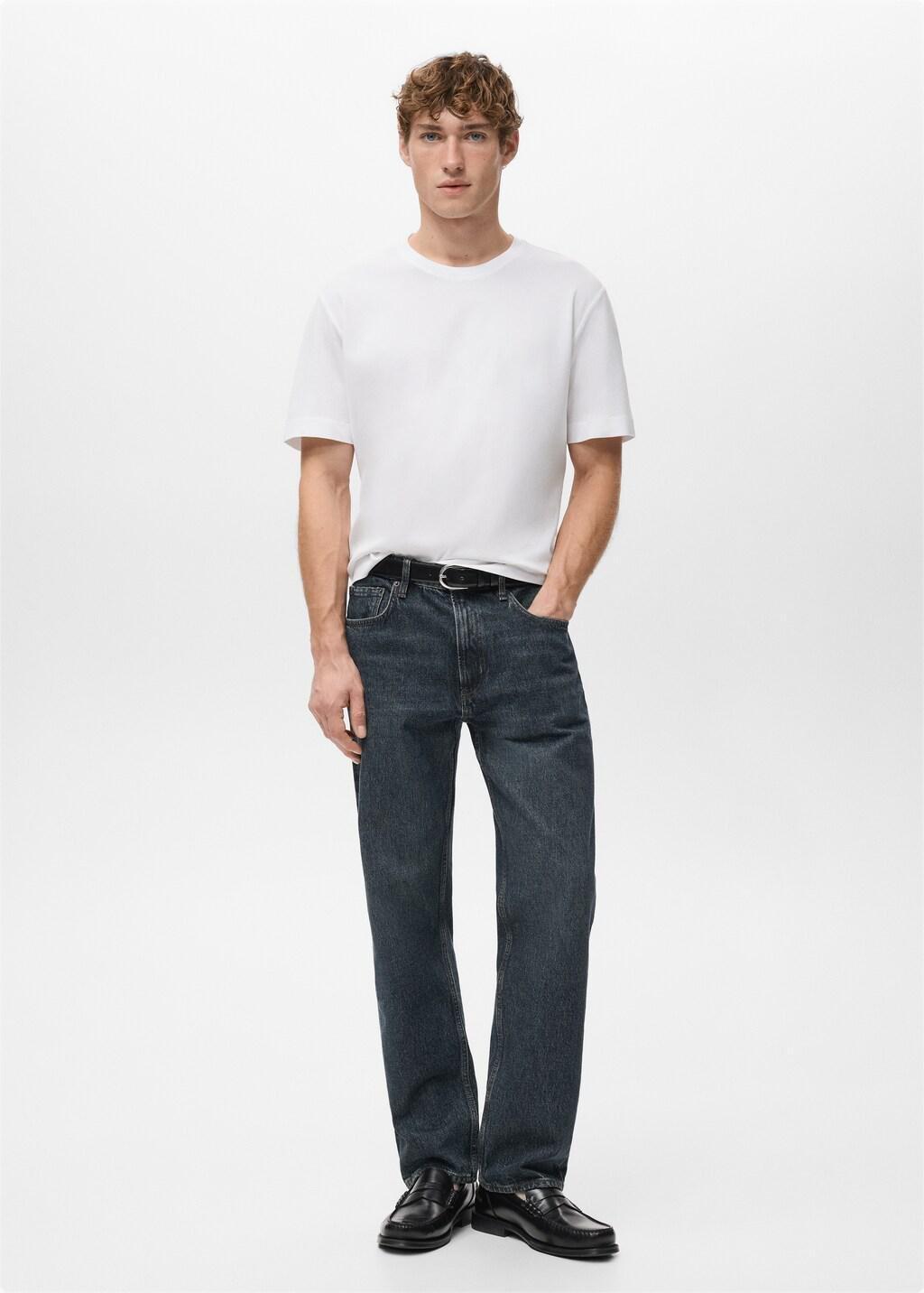 White Cotton T-Shirt Regular Fit, White, large image number 0