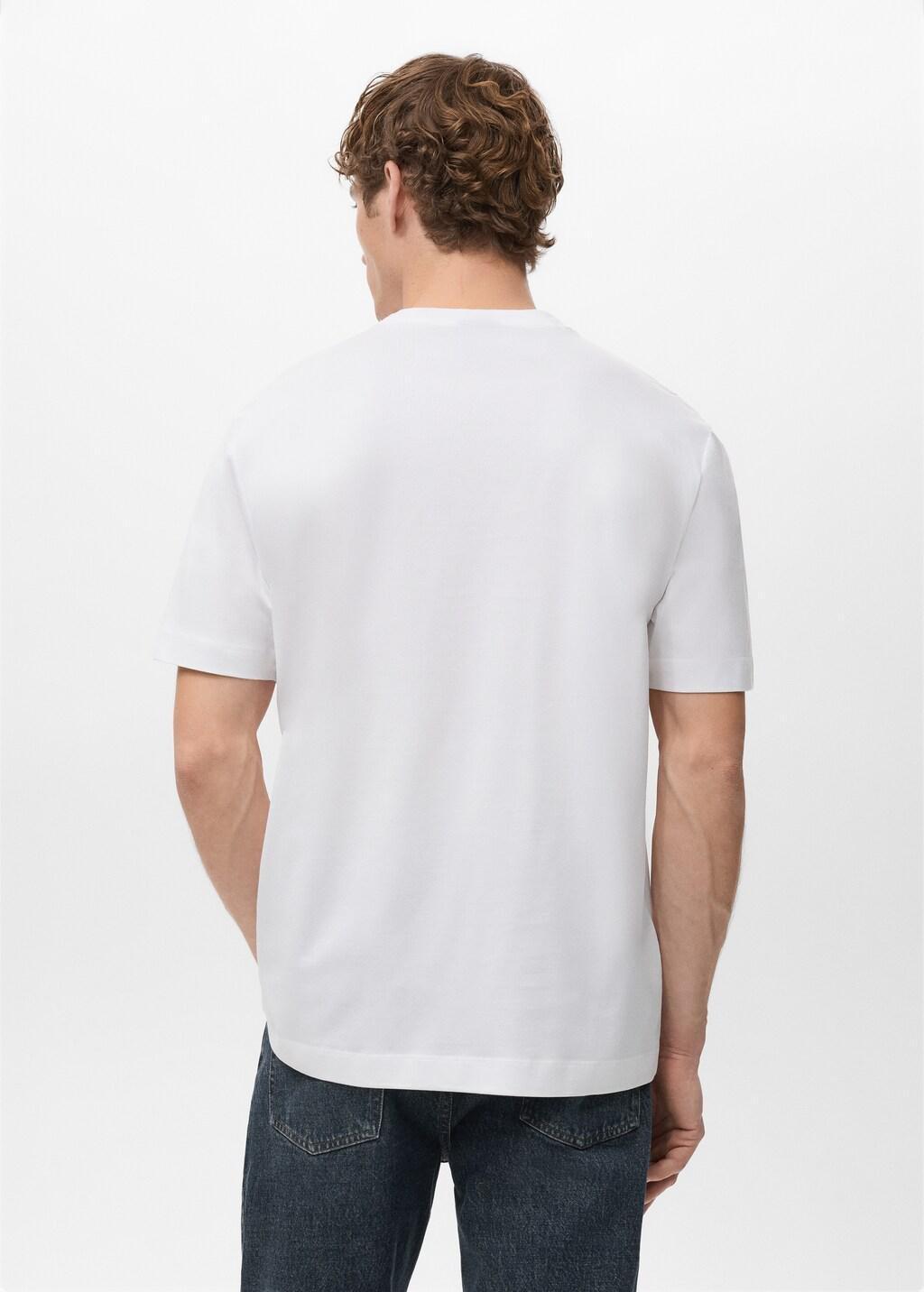 White Cotton T-Shirt Regular Fit, White, medium