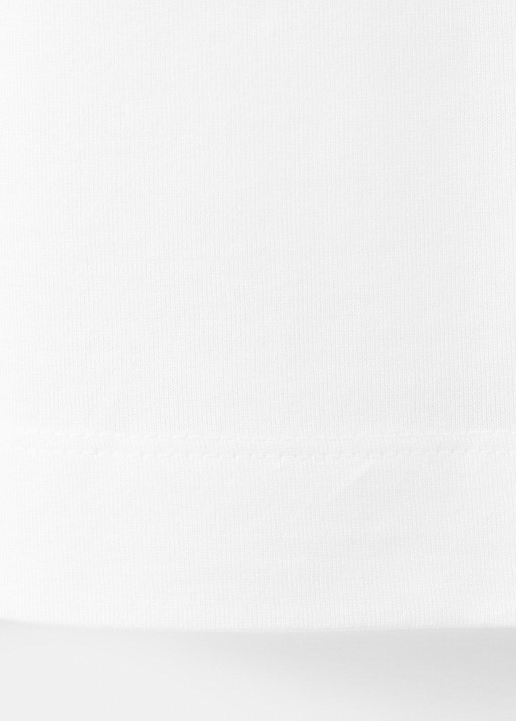 White Cotton T-Shirt Regular Fit, White, large image number 5