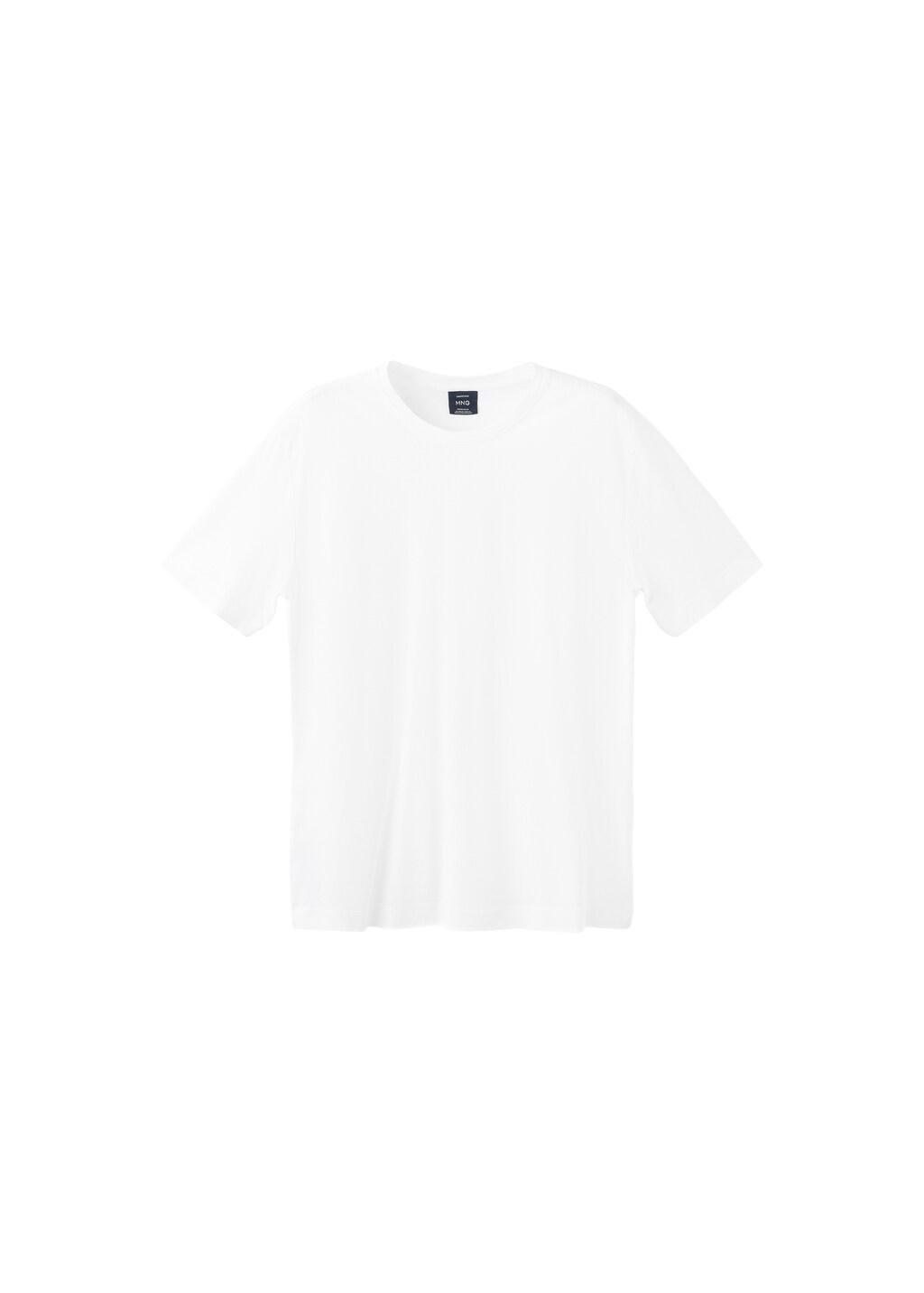 White Cotton T-Shirt Regular Fit, White, large image number 6