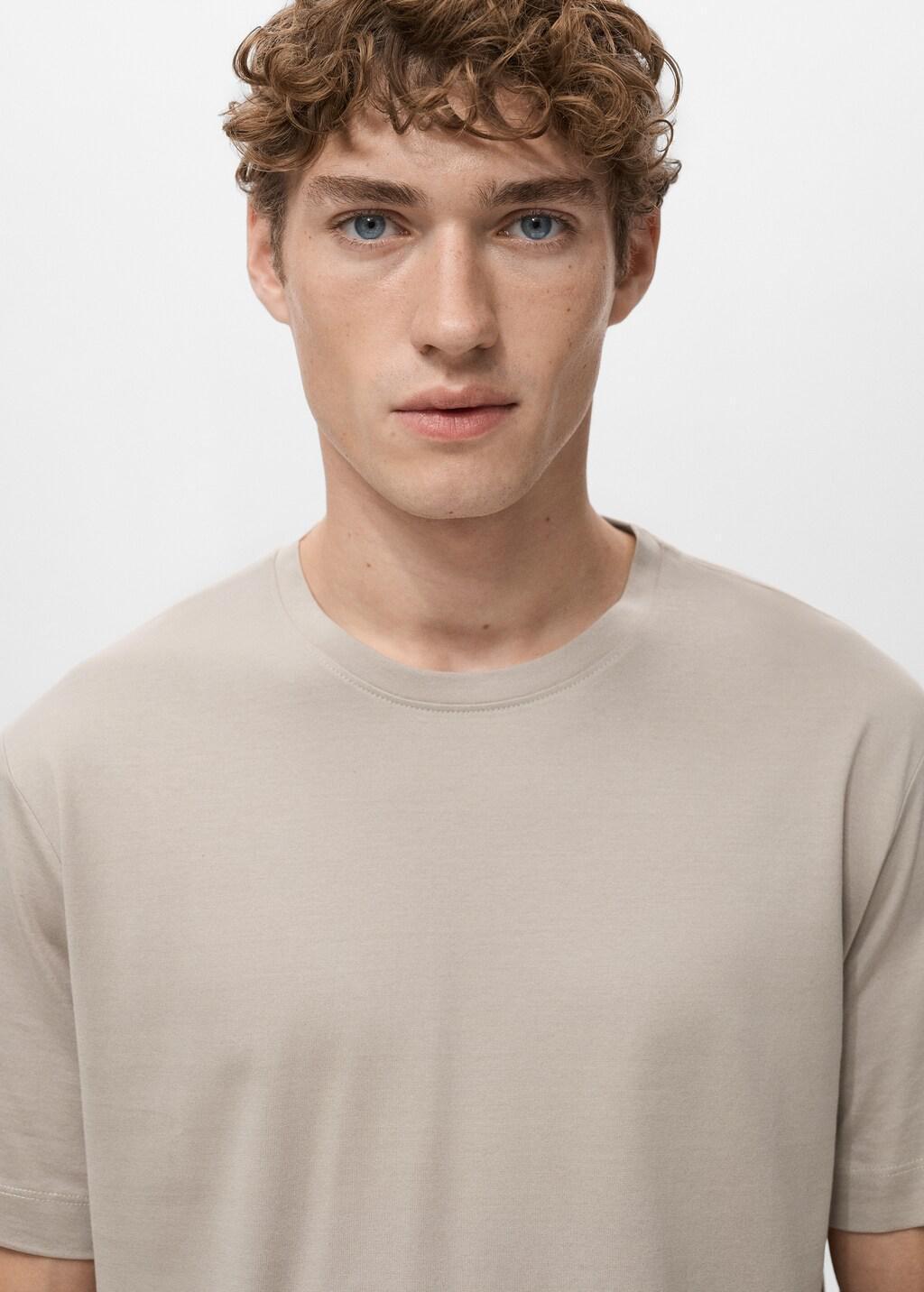 Brown Cotton T-Shirt Regular Fit, Light Pastel Brown, large image number 4