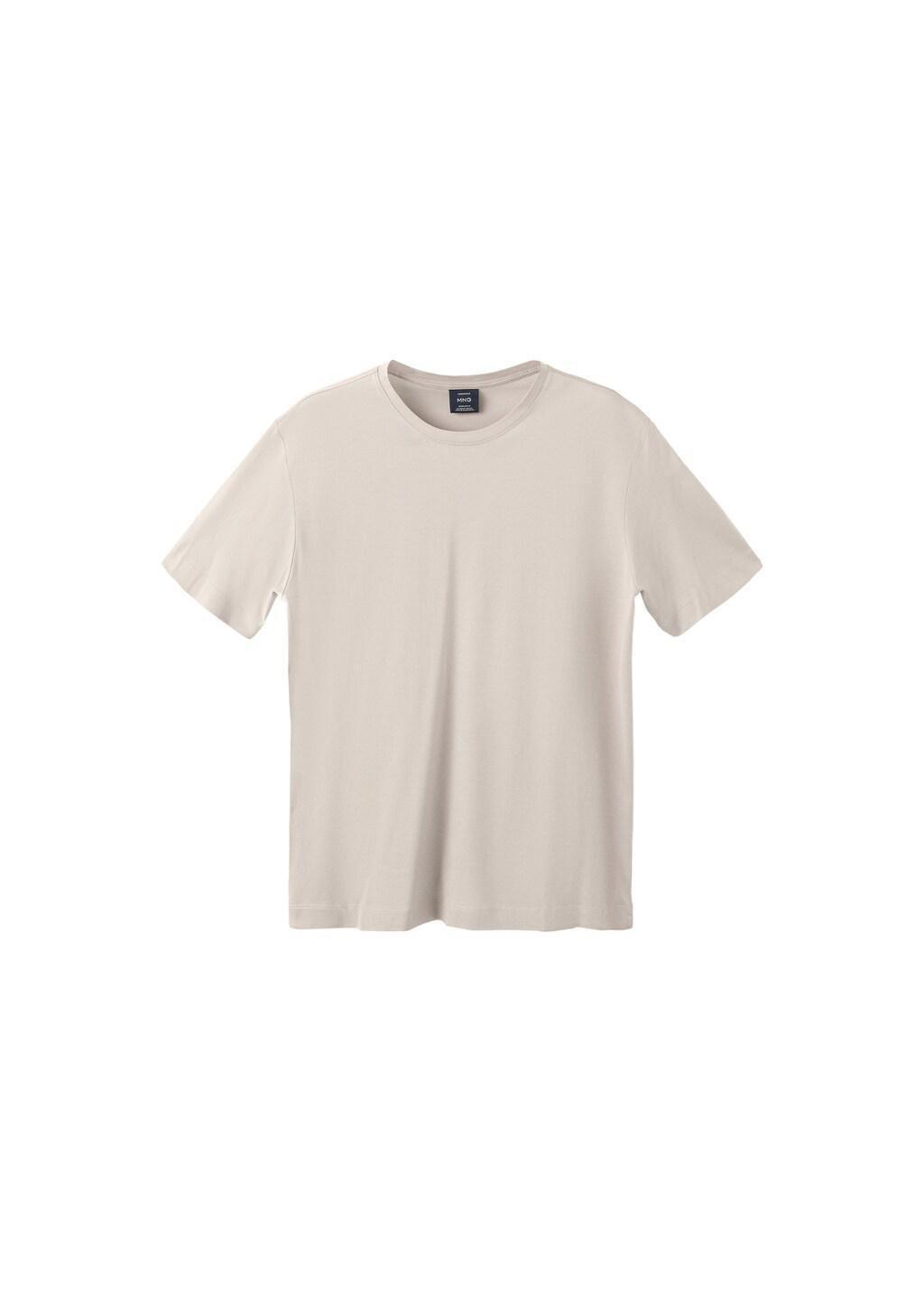 Brown Cotton T-Shirt Regular Fit, Light Pastel Brown, large image number 6