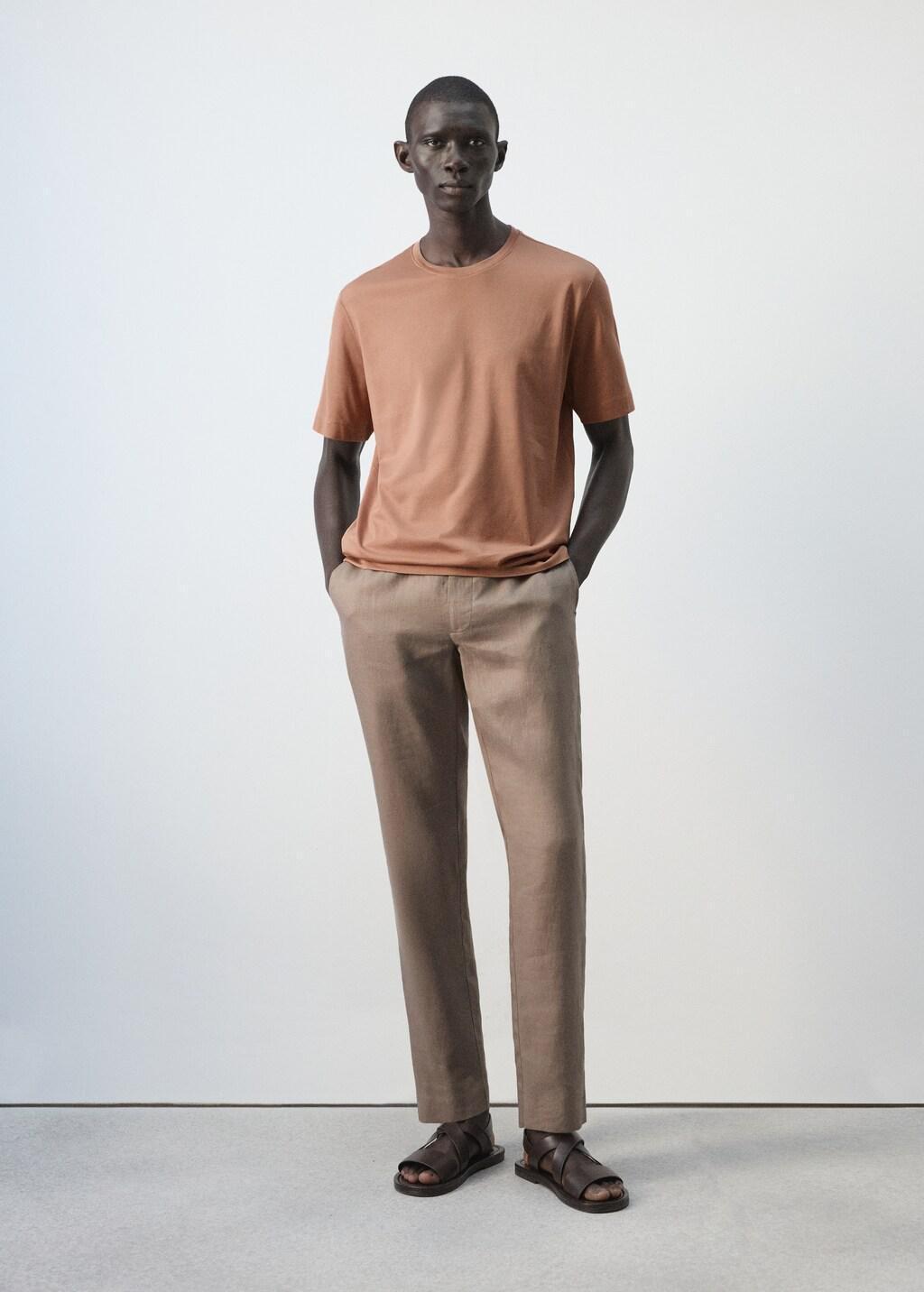 Orange Lt Pastel 100% Cotton T-Shirt Regular Fit, Light-Pastel Orange, large image number 0