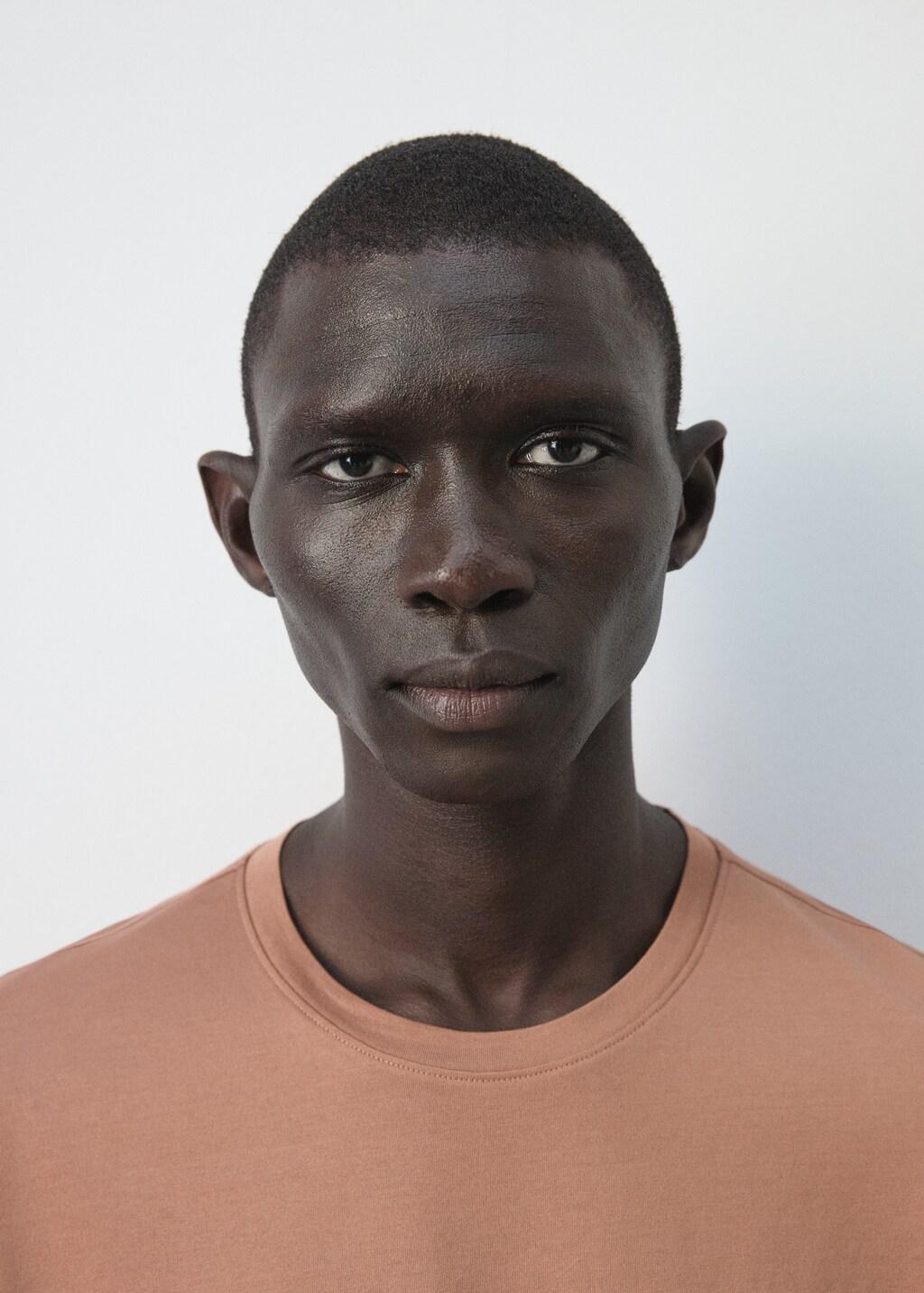 Orange Lt Pastel 100% Cotton T-Shirt Regular Fit, Light-Pastel Orange, large image number 4