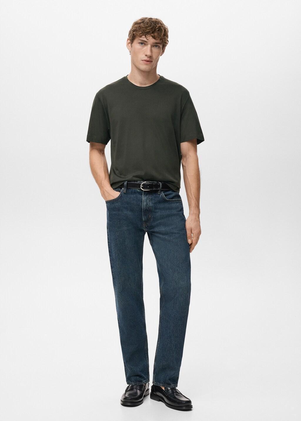 Brown Cotton T-Shirt Regular Fit, Dark Brown, large image number 0