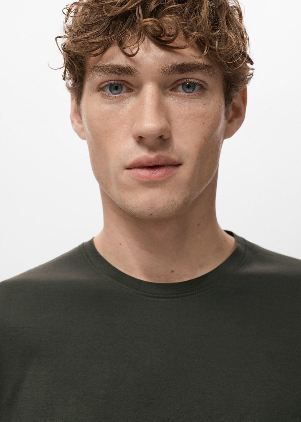 Brown Cotton T-Shirt Regular Fit, Dark Brown, large image number 4