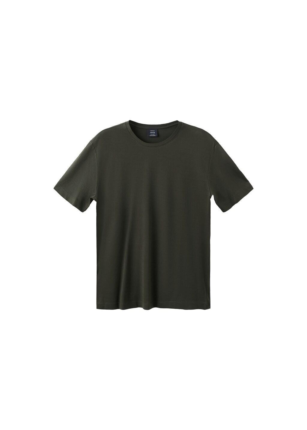 Brown Cotton T-Shirt Regular Fit, Dark Brown, large image number 6
