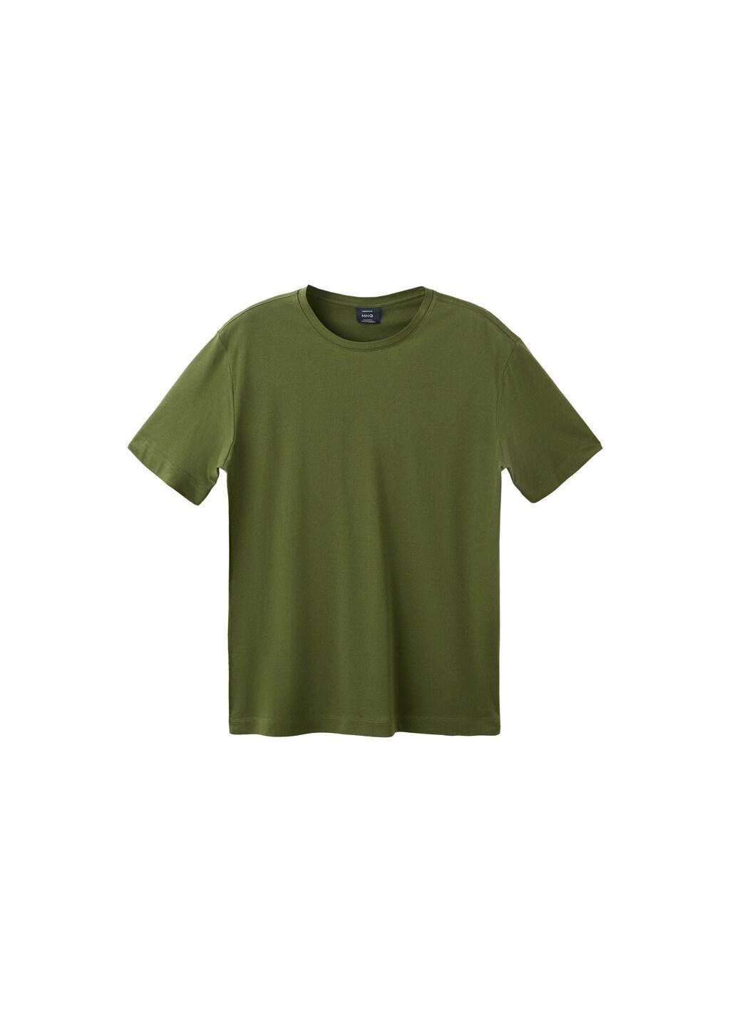 Green Cotton T-Shirt Regular Fit, Green, large image number 6