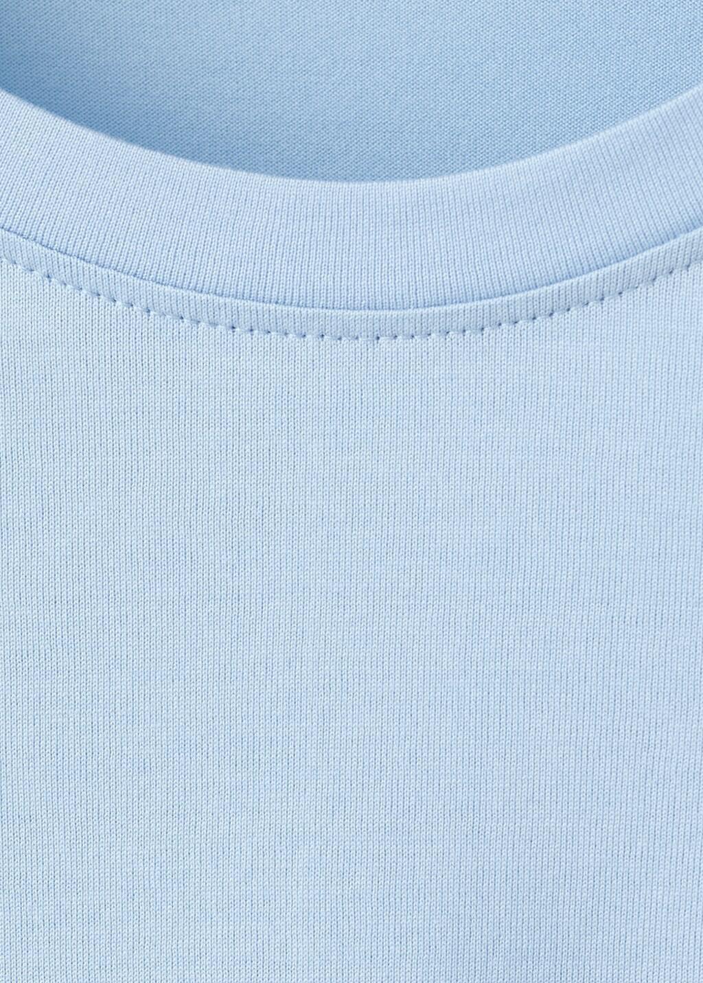 Blue Cotton T-Shirt Regular Fit, Light-Pastel Blue, large image number 1