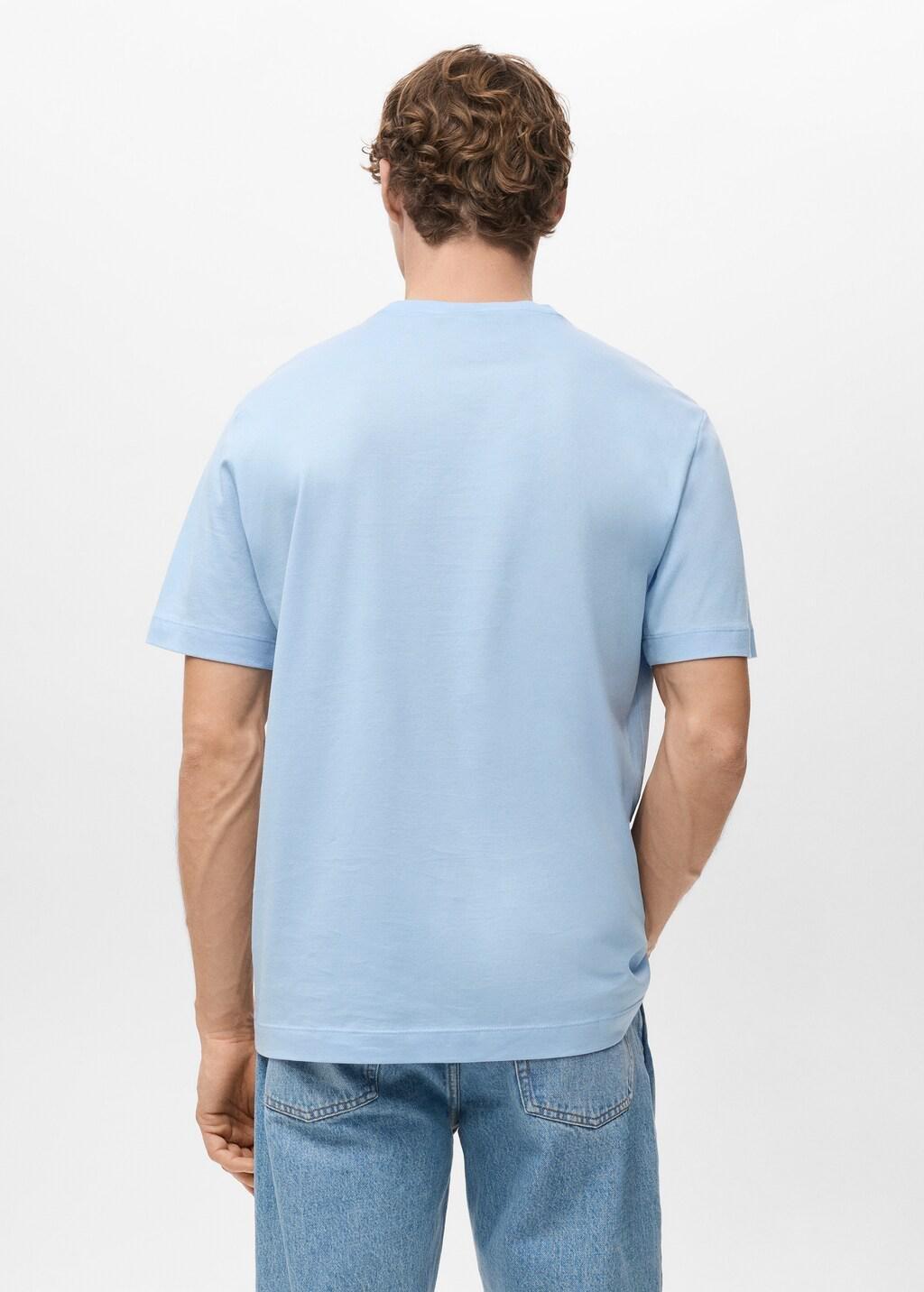 Blue Cotton T-Shirt Regular Fit, Light-Pastel Blue, large image number 2