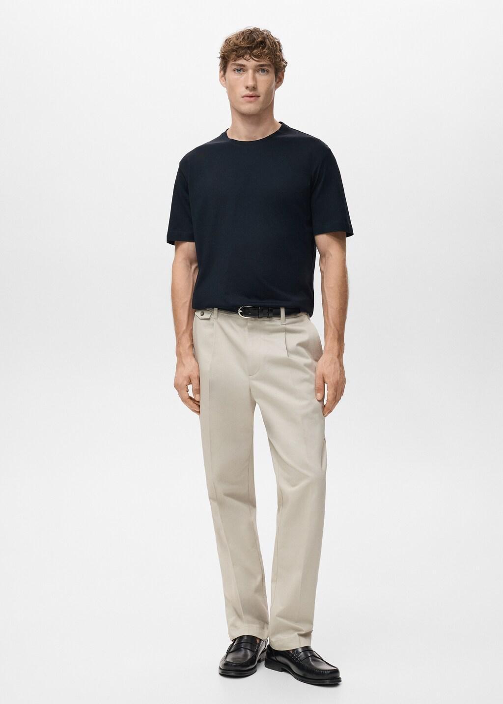 Navy Cotton T-Shirt Regular Fit, Navy, large image number 0