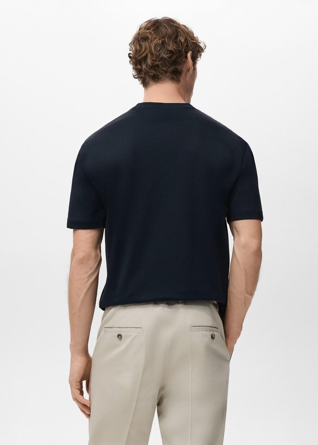 Navy Cotton T-Shirt Regular Fit, Navy, large image number 2