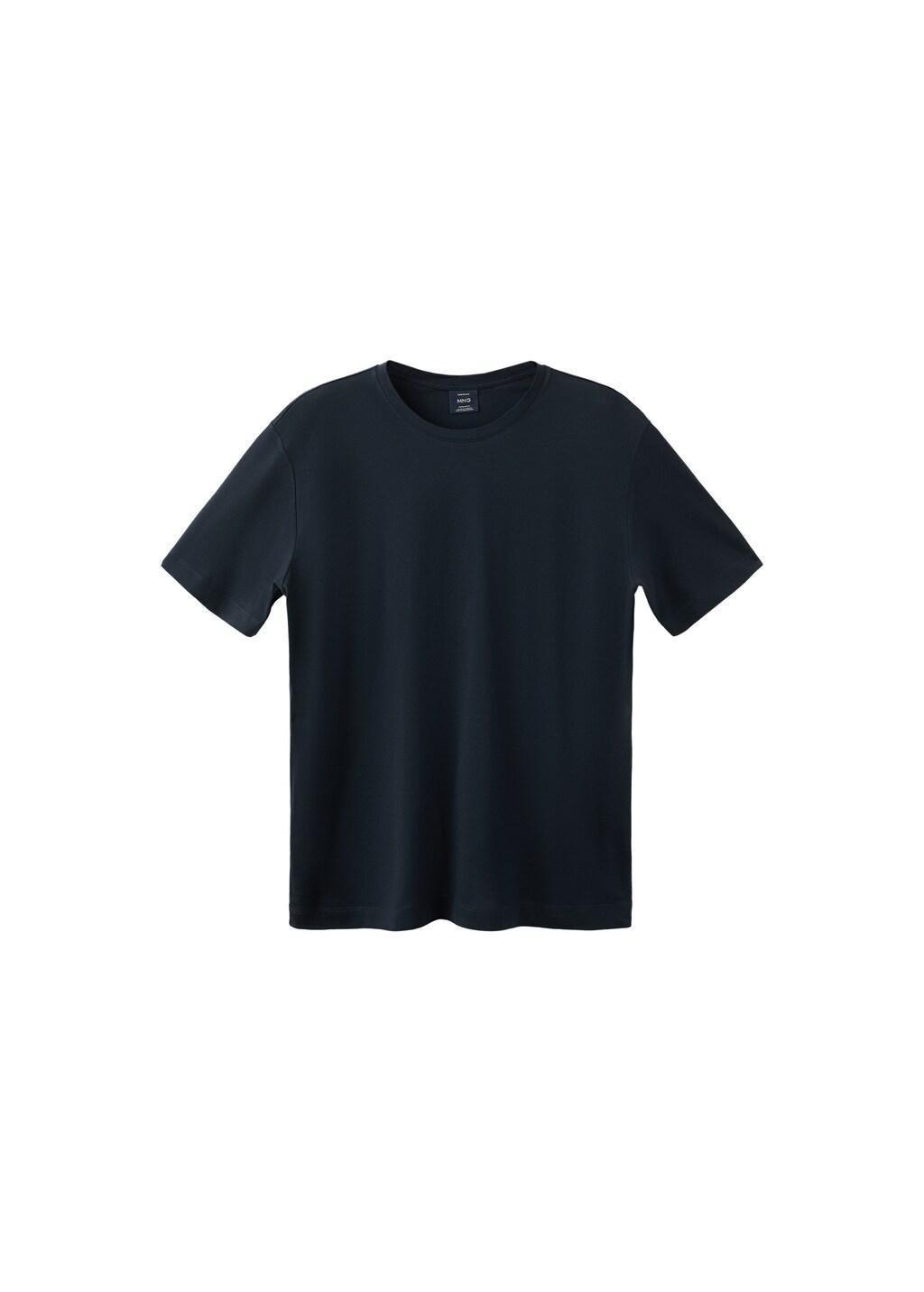 Navy Cotton T-Shirt Regular Fit, Navy, large image number 6