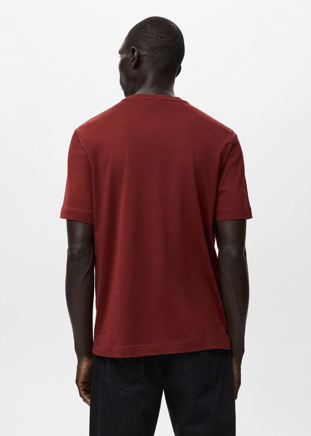 Red Cotton T-Shirt Regular Fit, Dark Red, large image number 2