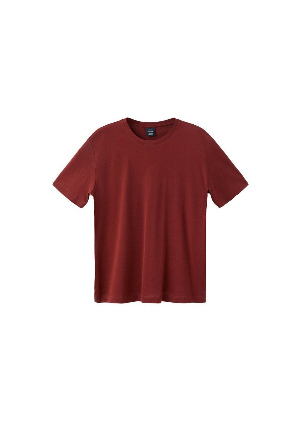 Red Cotton T-Shirt Regular Fit, Dark Red, large image number 6