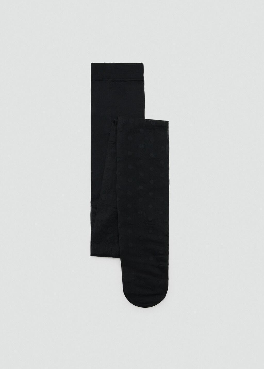 BLACK Polka-dot sheer stockings, Black, large image number 1