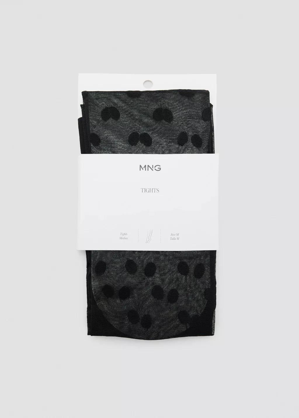 Black Polka-Dot Sheer Stockings, Black, large image number 4