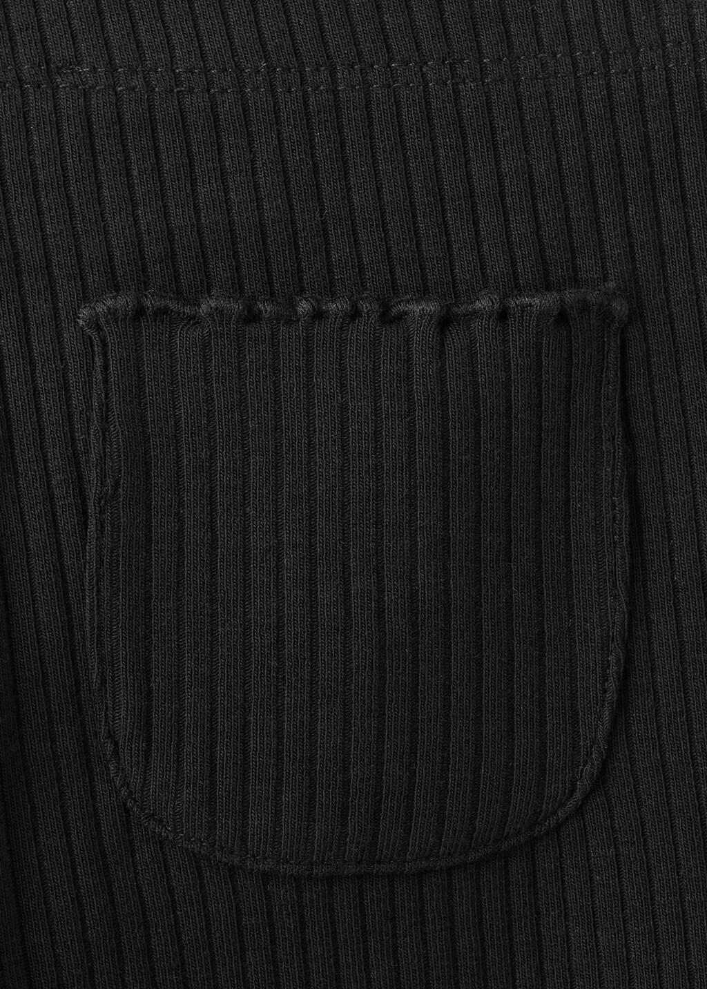 Black Ribbed Flared Leggings, Baby Girl, Black, large image number 4
