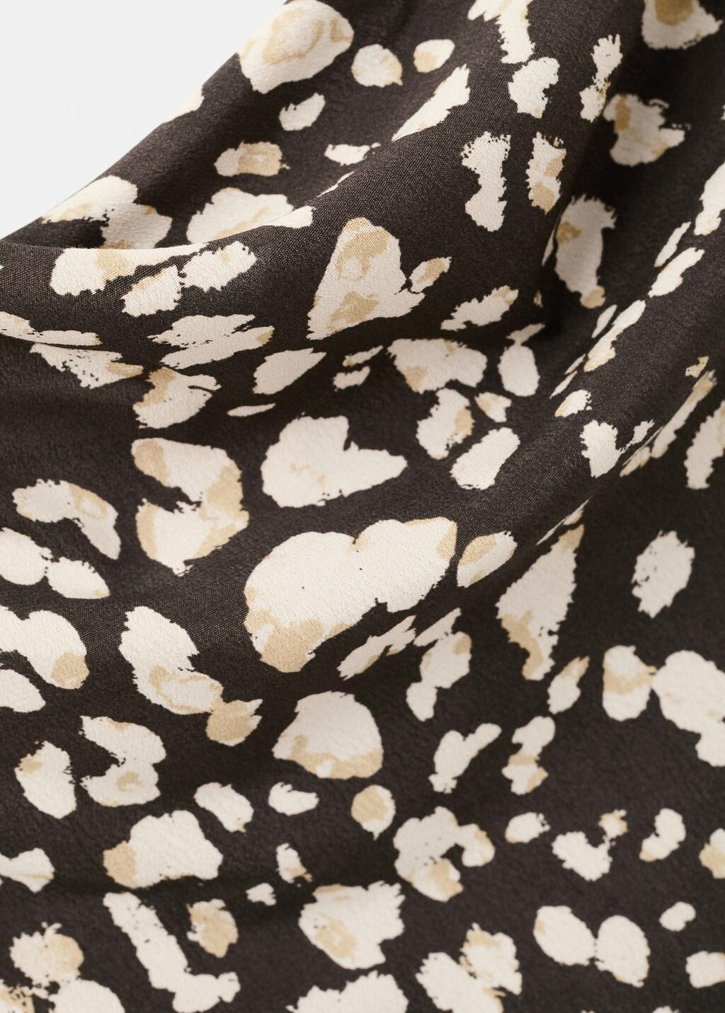 Brown Draped Animal-Print Top, Brown, medium