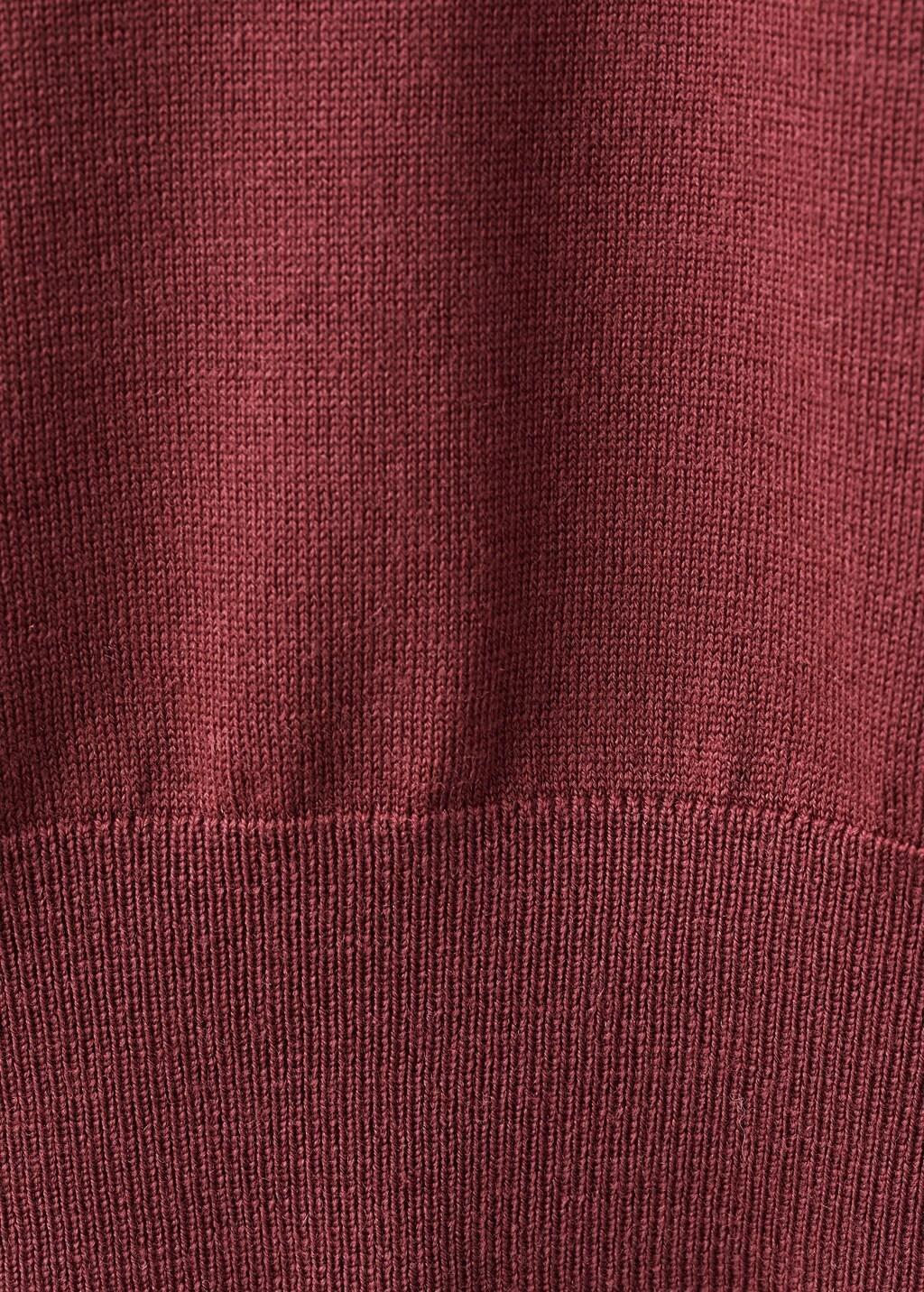 Red Merino Wool Crew Neck Sweater, Dark Red, large image number 5