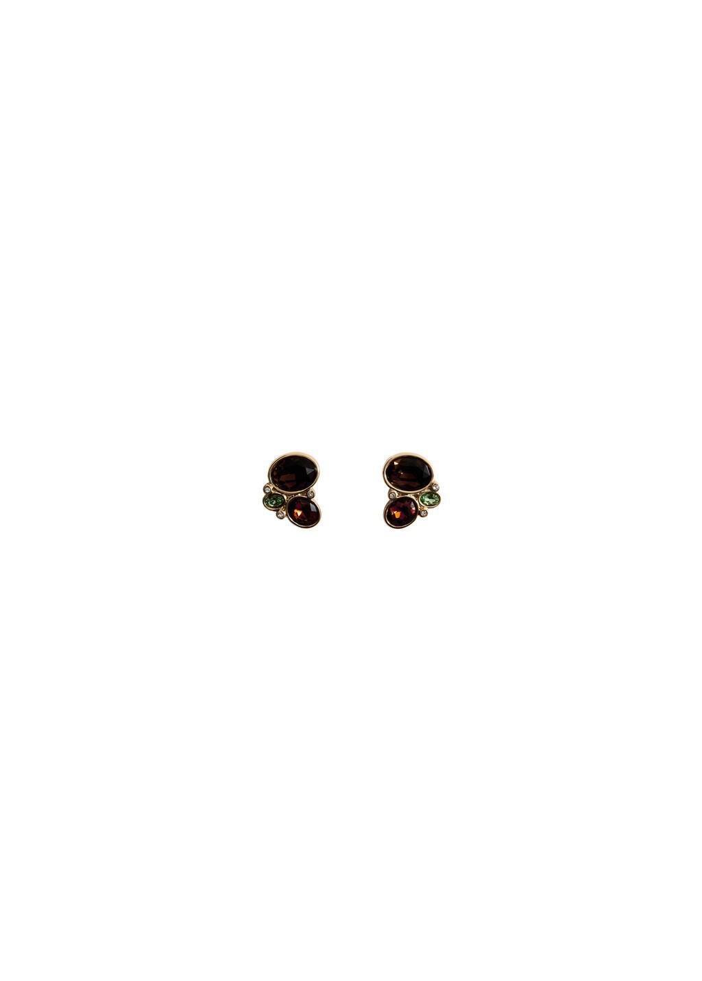 GOLD Combined stone earrings, 0201_OR, medium