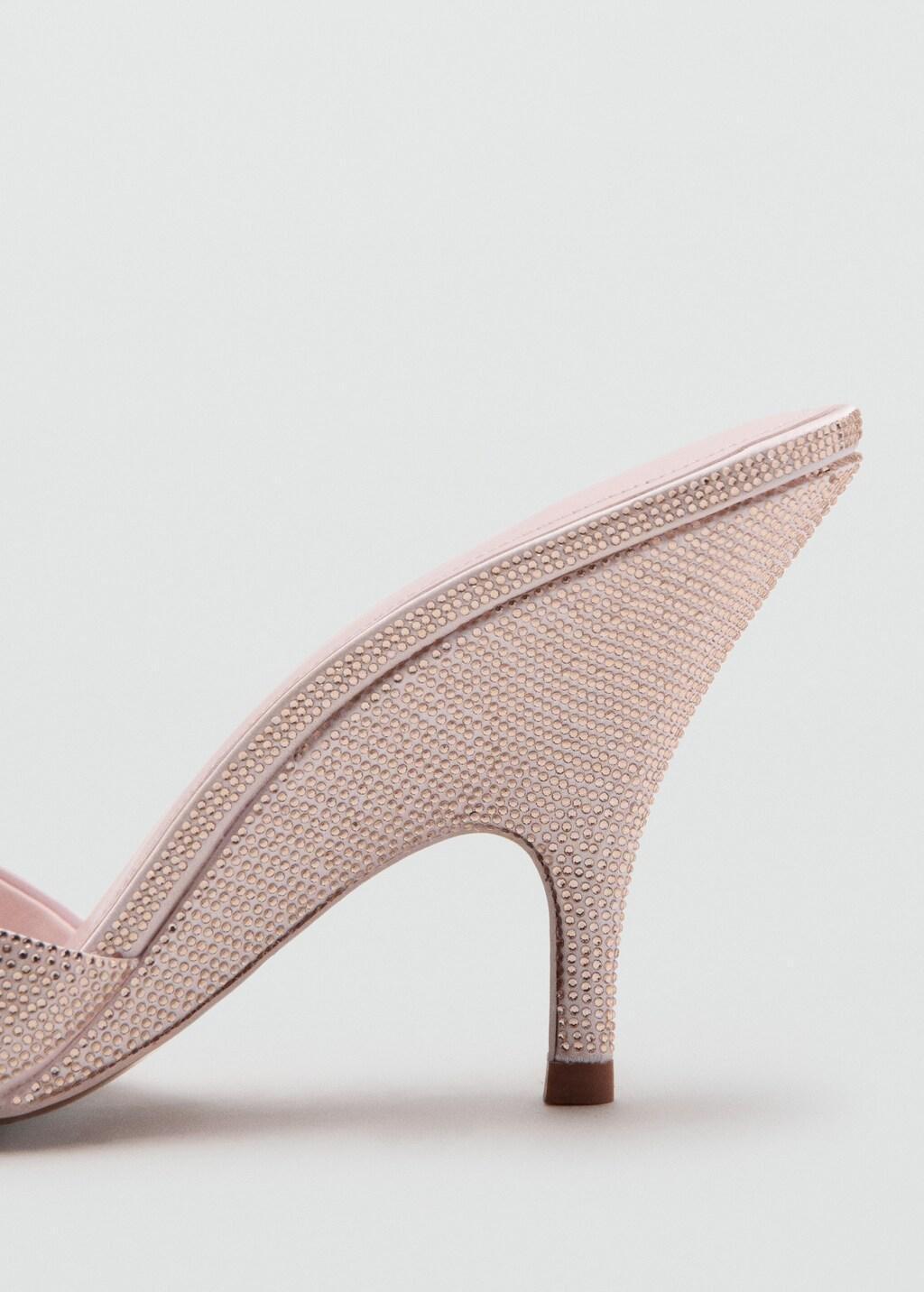 Pink Wedge Heeled Sandals With Rhinestones, Pink, large image number 2