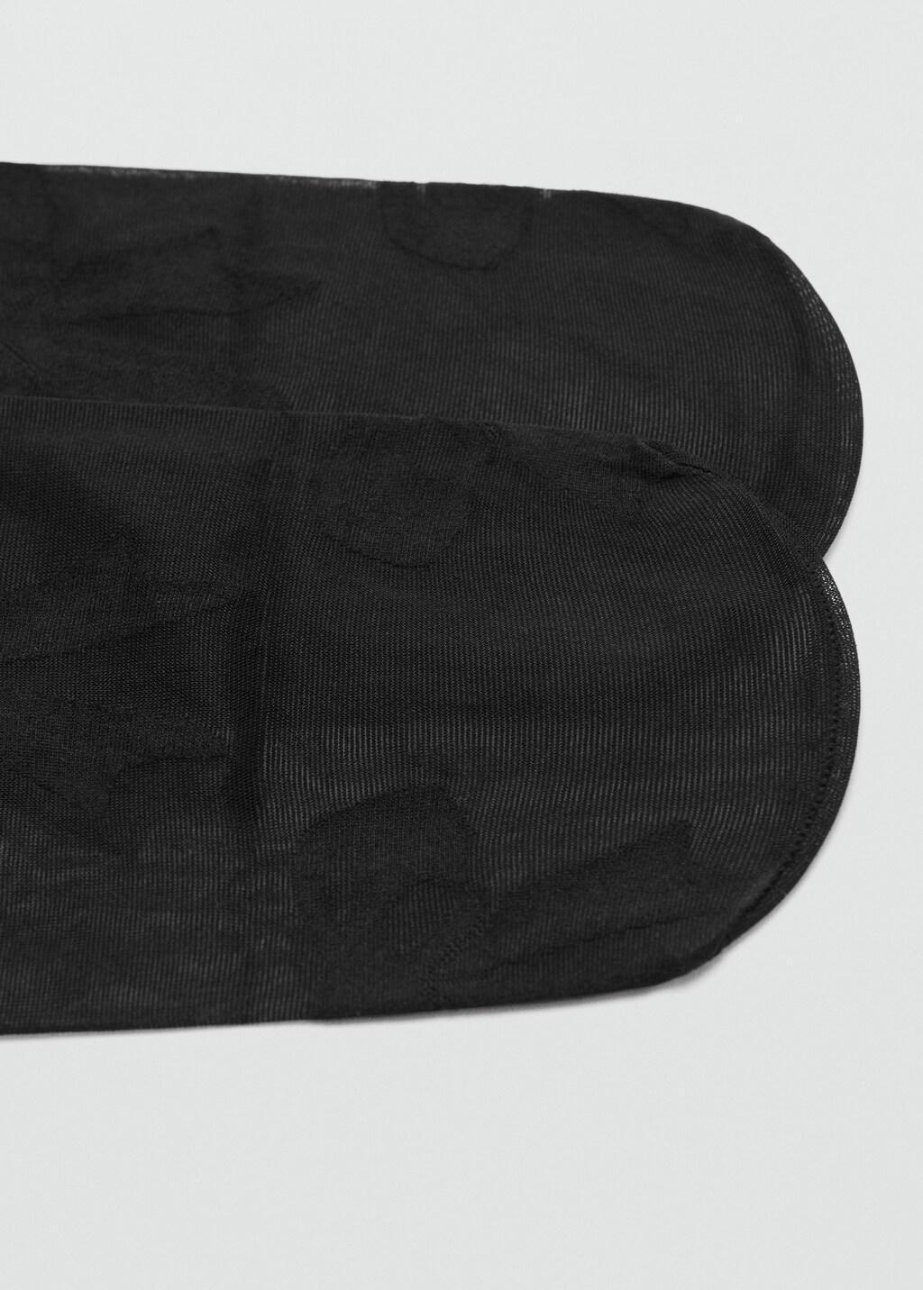 Black Sheer Stockings With Bows, Black, large image number 1