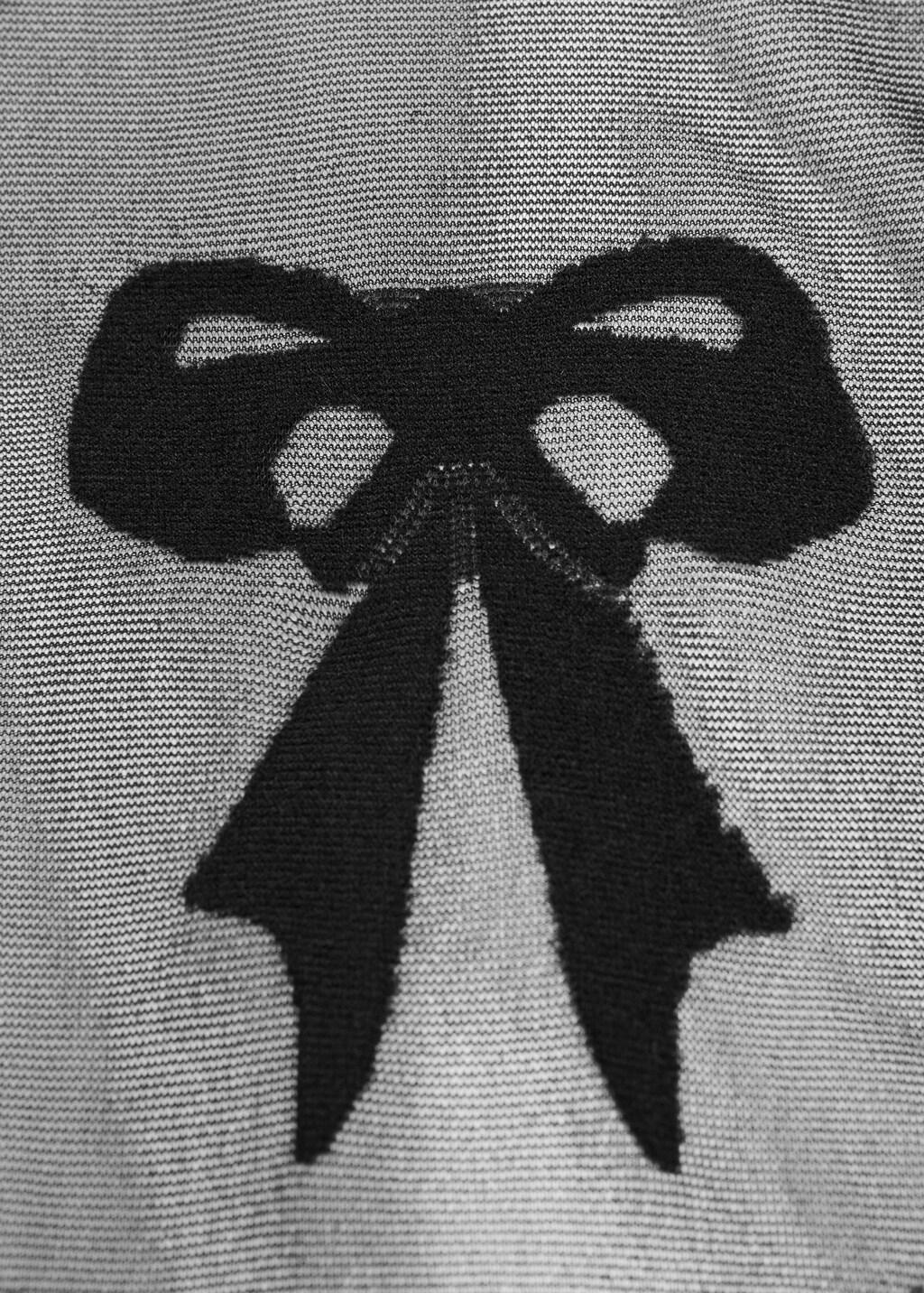 Black Sheer Stockings With Bows, Black, medium