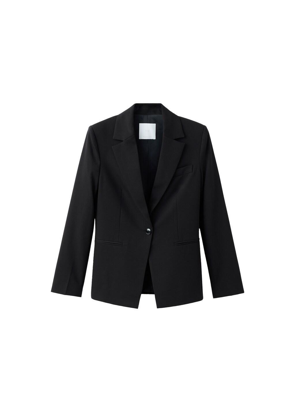 Black Fitted Suit Blazer, 0201_99, large image number 7