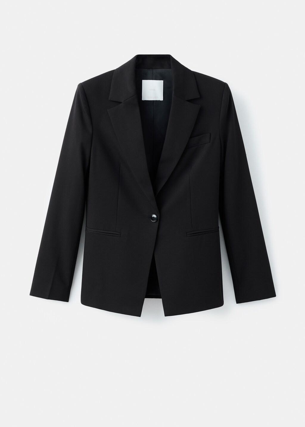 Black Fitted Suit Blazer, 0201_99, large image number 8
