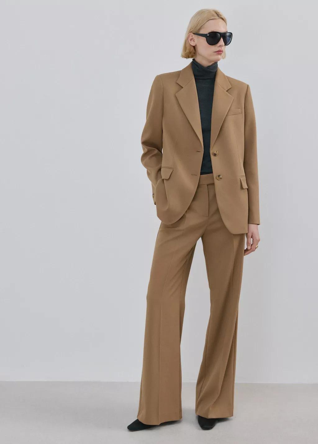 Brown Double-Breasted Suit Jacket, Medium Brown, large image number 0