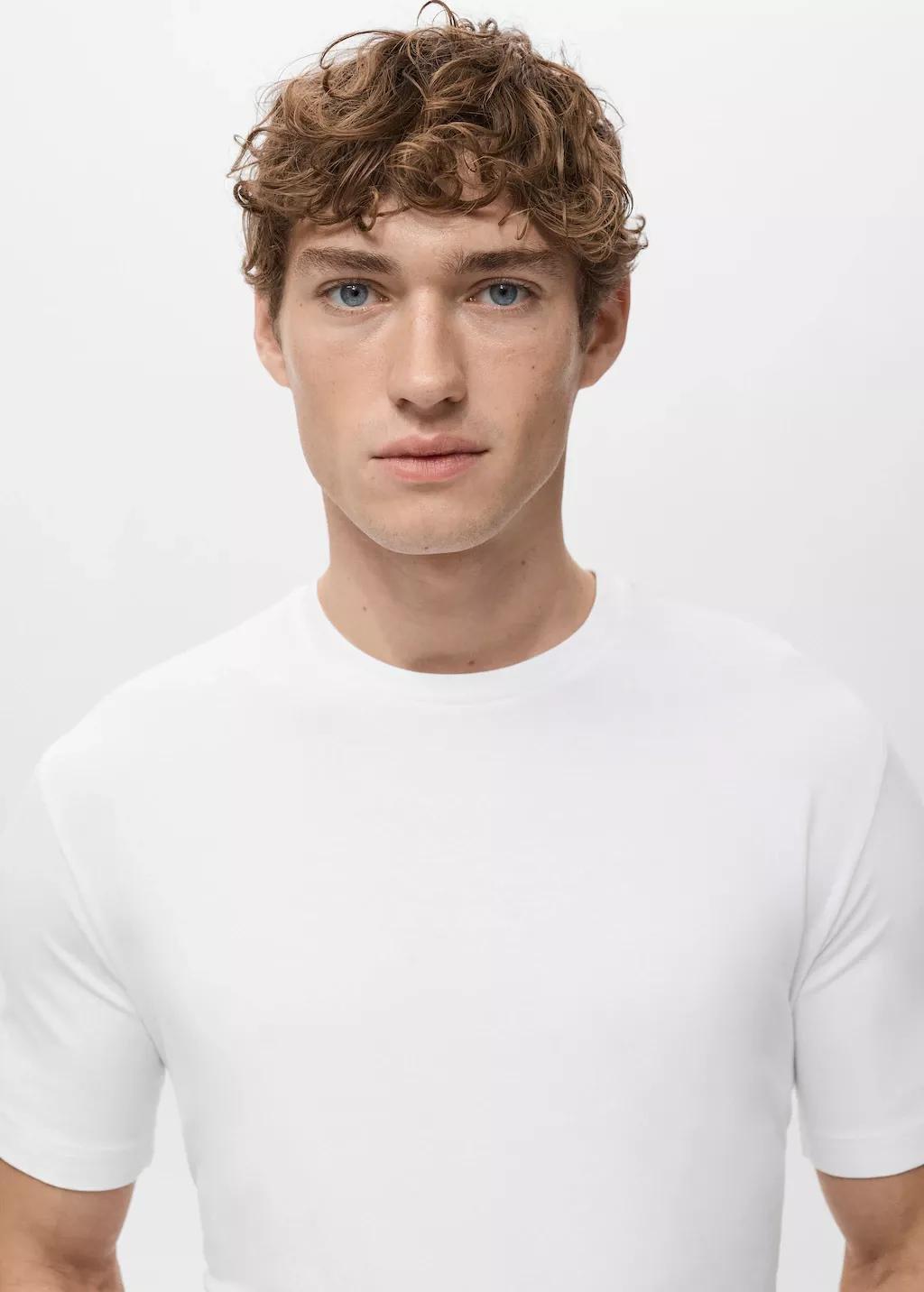 White Stretch Cotton T-Shirts, Set Of 2, 0201_01, large image number 4