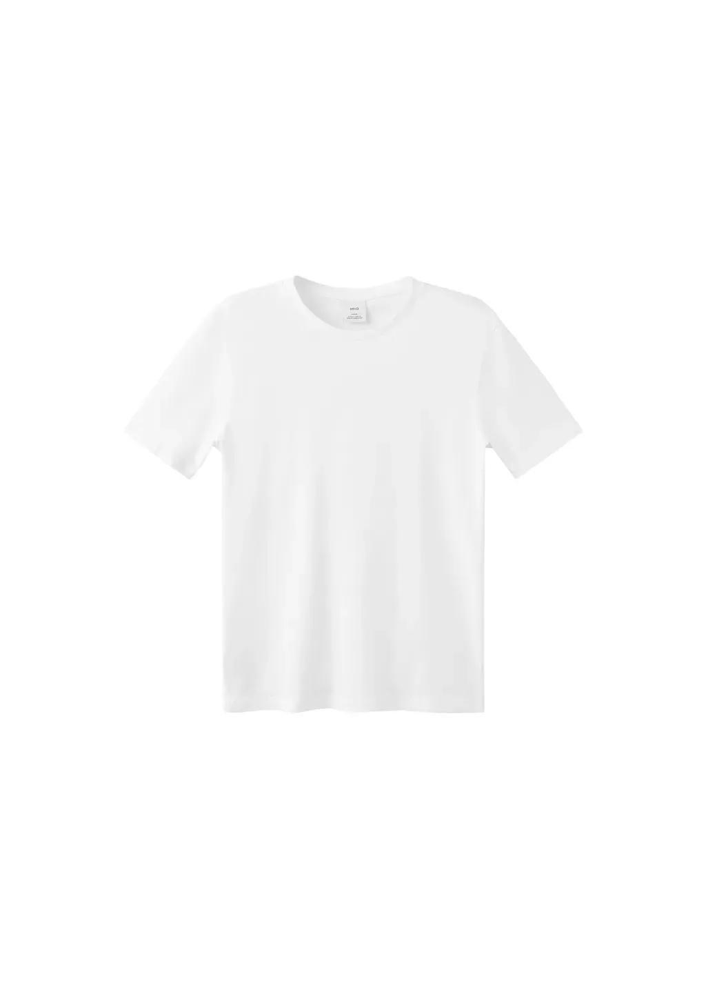 White Stretch Cotton T-Shirts, Set Of 2, White, large image number 6
