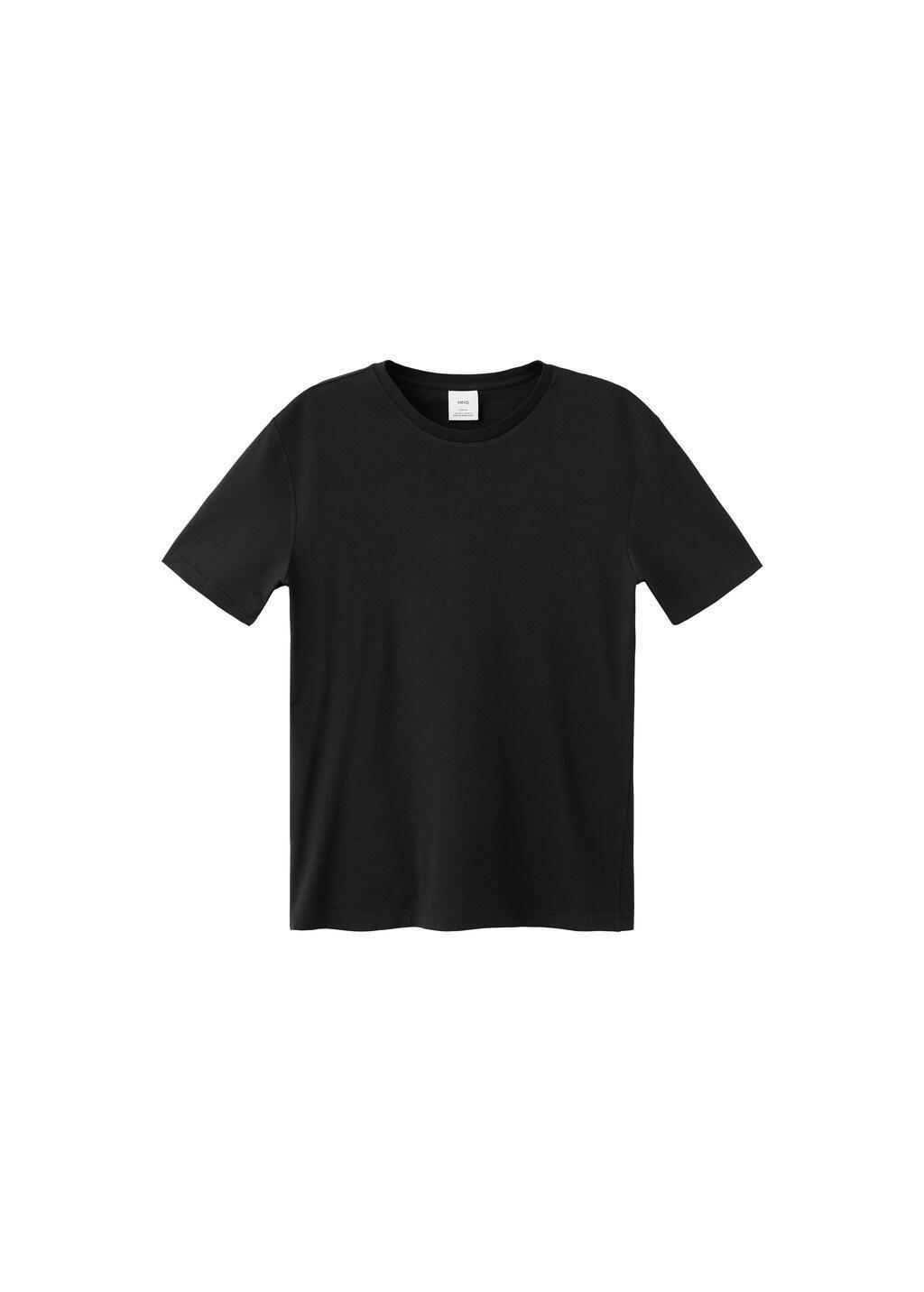 Black Pack Of 2 Stretch Cotton T-Shirts, Black, large image number 6