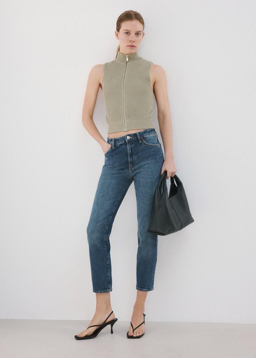 Blue Claudia Slim-Fit Cropped Jeans, Open Blue, large image number 0