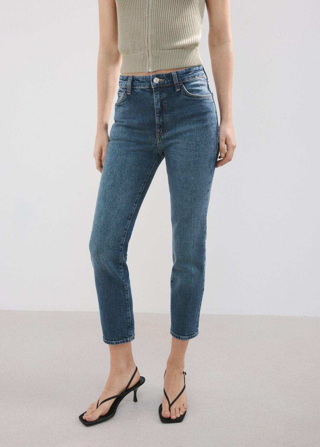Blue Claudia Slim-Fit Cropped Jeans, Open Blue, large image number 3