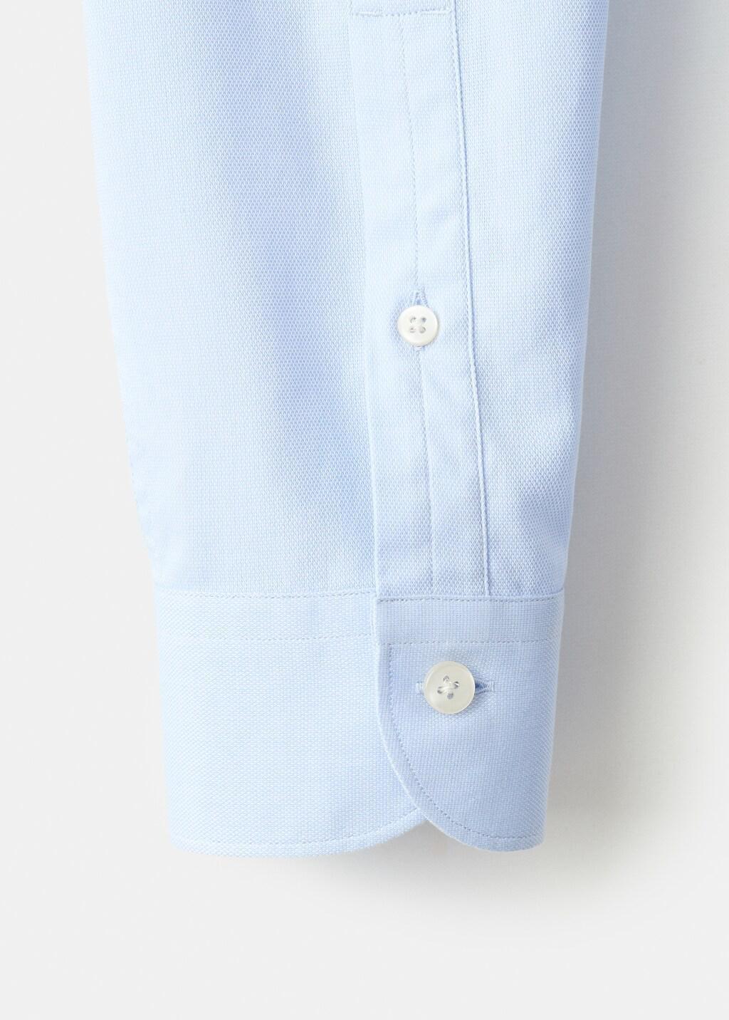 Blue Cotton Slim-Fit Shirt, Light-Pastel Blue, large image number 5