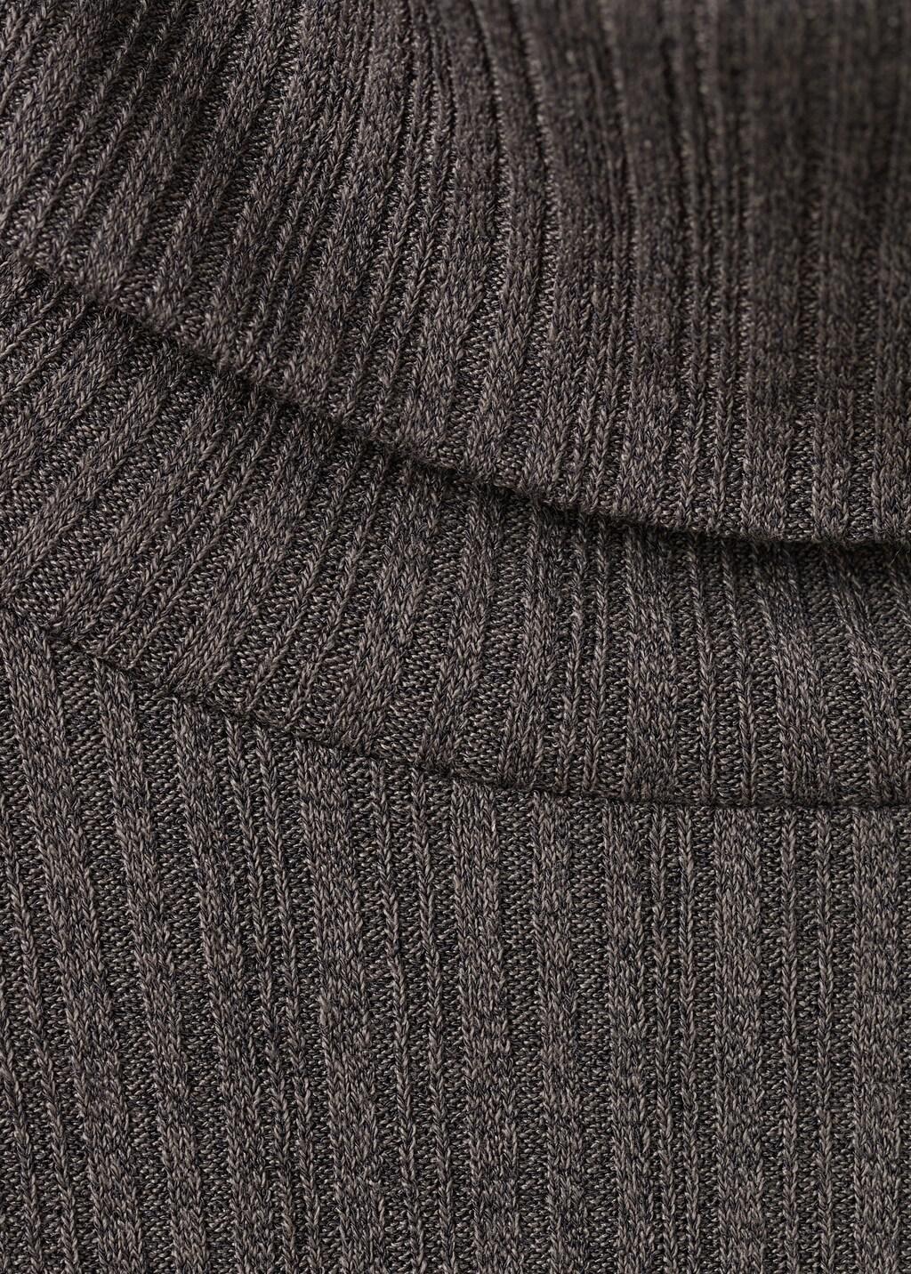 Brown Turtleneck Sweater With Flared Sleeves, Medium Brown, medium